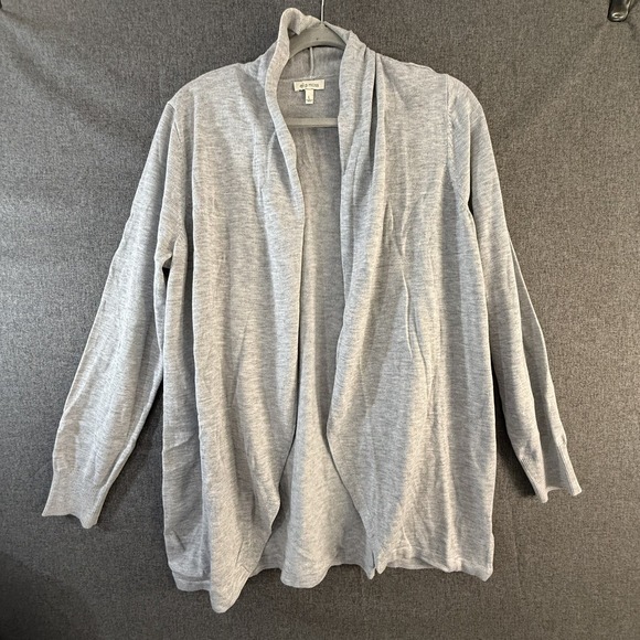 Ella Moss Sweaters - ELLA MOSS WOMEN'S CARDIGAN LIGHTWEIGHT SWEATER (HEATHER GRAY LARGE)